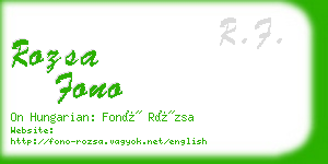 rozsa fono business card