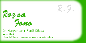 rozsa fono business card